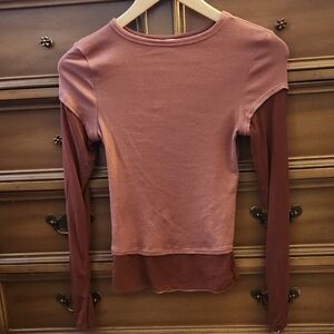 Free People Mauve Long Sleeve Top